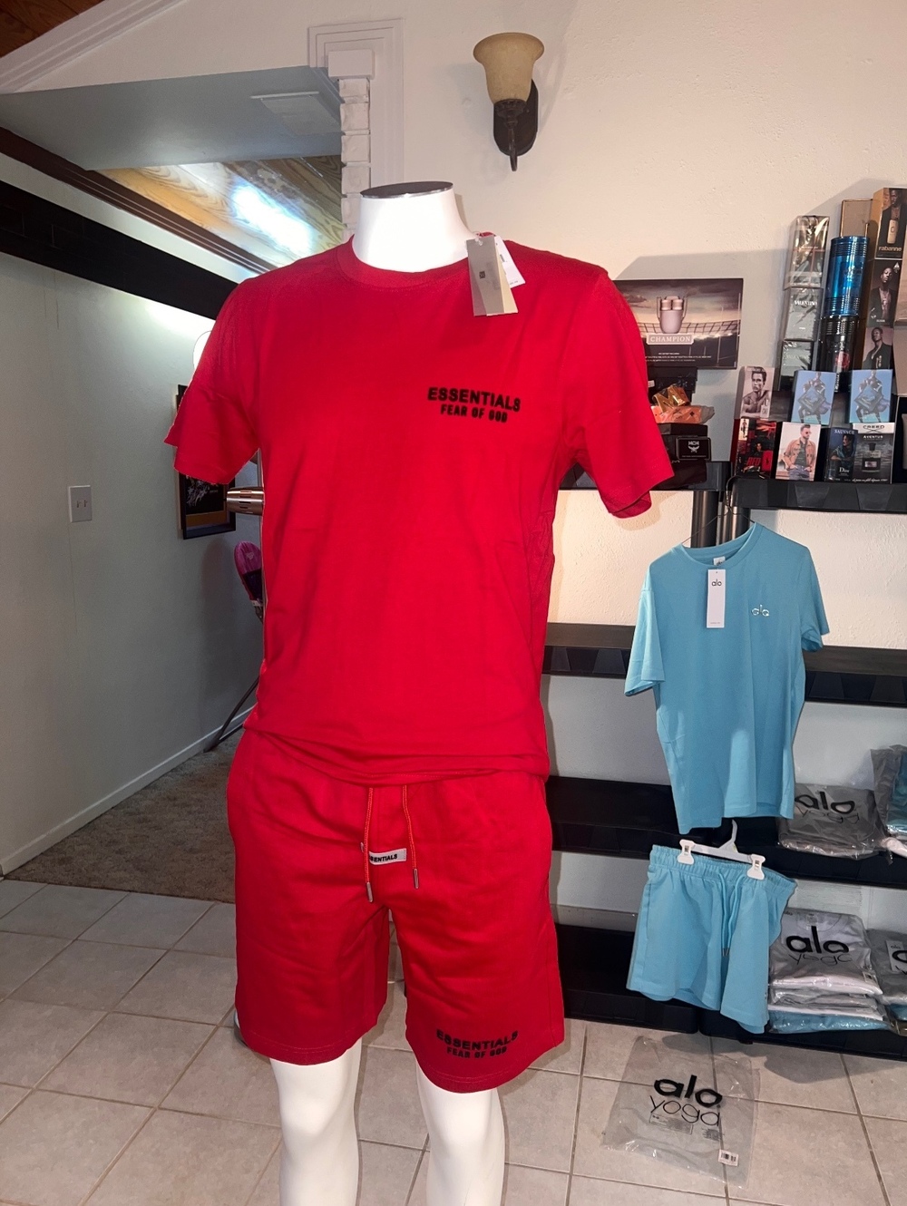 Mens essential short/shirt sets medium